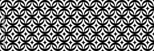 horizontal seamless of black crescent and glitter stars for pattern and background.