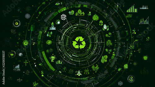 Advanced Environmental Data Visualization with Circular Infographic Design