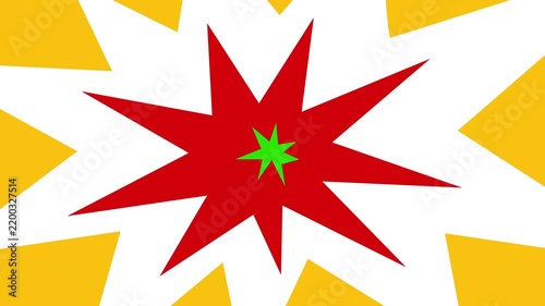 Fast comic explosion transition on a green screen background