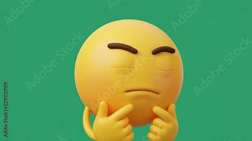 3d emoticon collection with different expressions on green screen