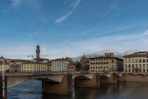 Fotografie Scenic view of the Ponte alle Grazie bridge over the Arno river in Florence