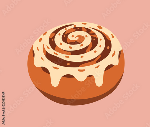 Cozy Cinnamon Roll Vector Clip Art 
