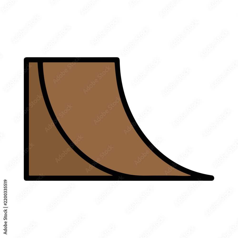 Obraz premium Brown Quarter Pipe Ramp For Skateboarding and BMX Sports Activity