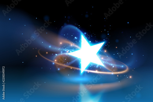 Naklejka Star shape with light effects