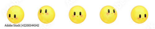 Foto Cute Emoji 3D Icon Collection - Surprised Face Emoji Set - Transparent 3D PNG El