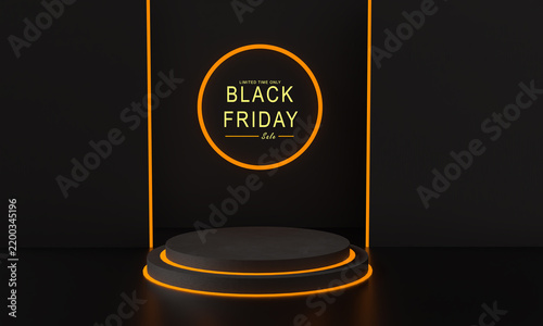 Black friday sale text font calligraphy handwritten lettering script black podium background wallpaper orange 25 november month black friday sale limit time only black friday sale merry christmas deal