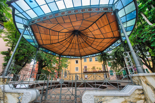 Old gazebo in a square of Carrara, Italy