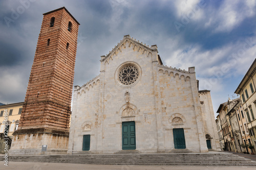 Historic duomo of Pietrasanta, in Lucca province, Italy: exterior