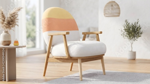 Obraz na płótnie Striped Candy Corn Accent Chair