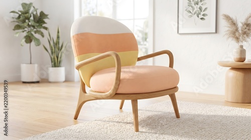 Obraz na płótnie Striped Candy Corn Accent Chair