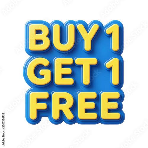 3D Buy 1 Get 1 Free Promotional Badge