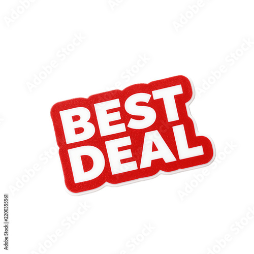 Red Best Deal Sticker Isolated On White Background