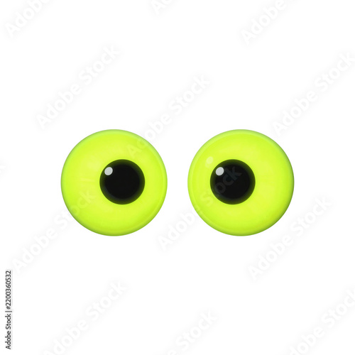 Two Bright Yellow Safety Glasses Isolated on White Background