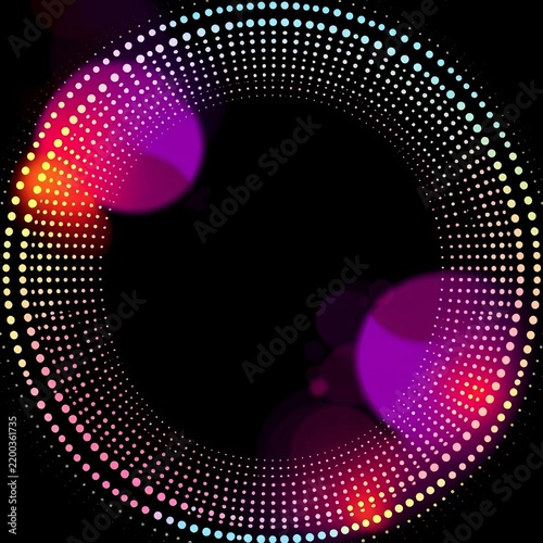 Geometric halftone dot circle frame with rounded edges, circle, elegant