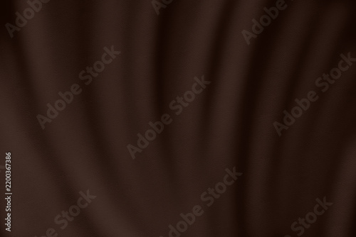 Abstract elegant background featuring soft drapery waves and folds in rich dark brown leather texture. Luxurious material surface perfect for premium design projects and stylish product mockups.