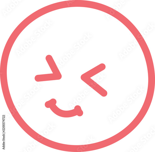 Pink round smiling face contour