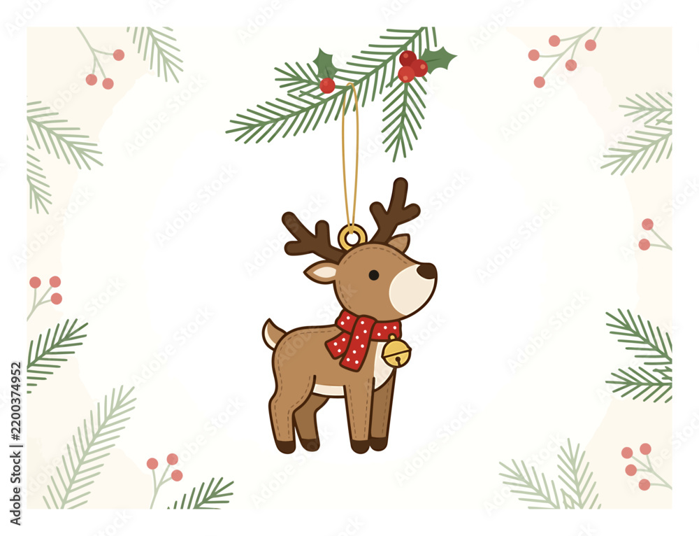 Fototapeta premium Reindeer Silhouette Vector Illustration