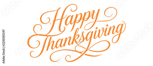 Thanksgiving lettering. A celebration quote perfect for banners, posters, and cards. Happy Thanksgiving hand drawn calligraphy