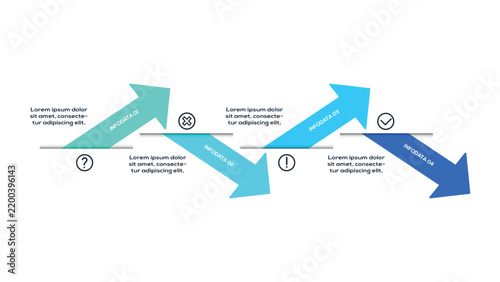 Clean and Modern infographic with 4 steps, options, parts or processes. Business data visualization.