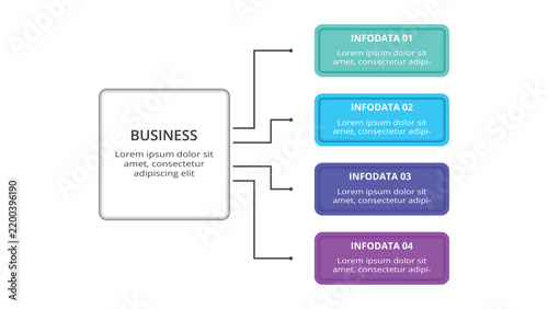 Clean and Modern infographic with 4 steps, options, parts or processes. Business data visualization.
