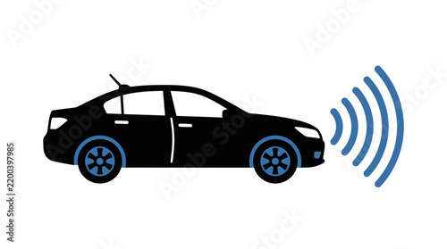 Autonomous Car Sensor Icon