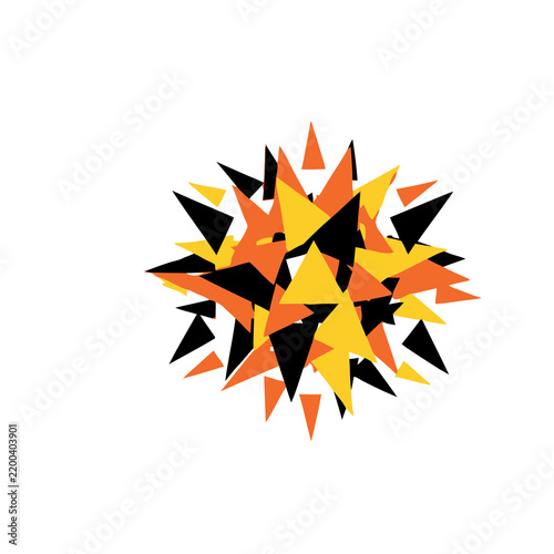 Foto Abstract explosion of colorful triangles