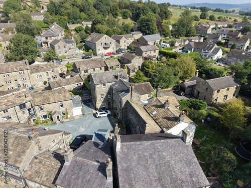 aerial view of Grassington, North Yorkshire, Yorkshire Dales National Park Famed as the fictional town of Darrowby in the TV series All Creatures Great and Small