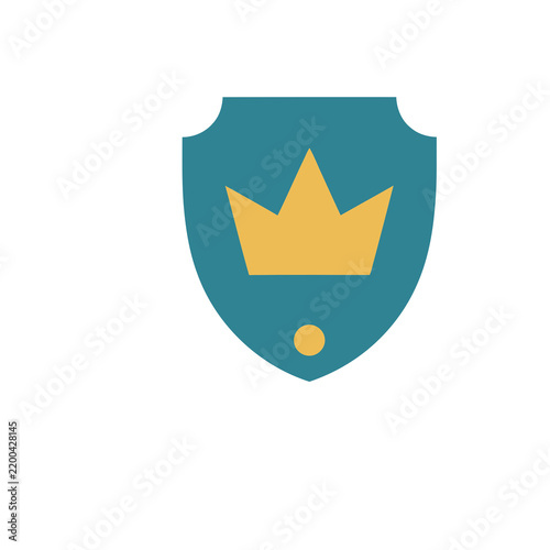 Cuadro en lienzo Shield with crown and dot