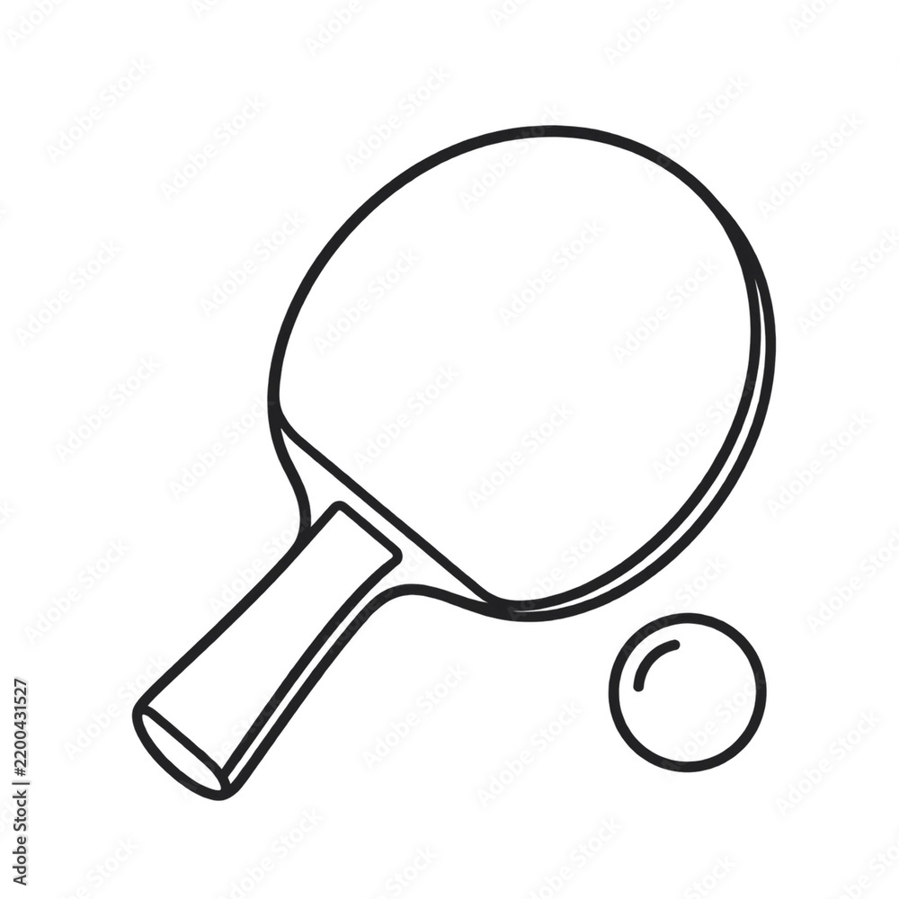 Obraz premium Table tennis paddle and ball illustration