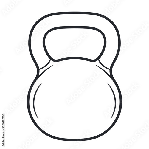 Generic kettlebell monoline illustration