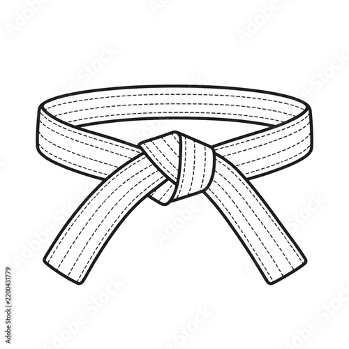 Martial arts belt knot illustration