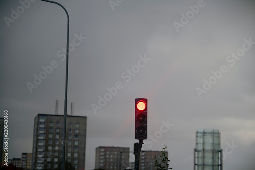 Photography traffic light at night, södermalm,stockholm,swede,sverife,