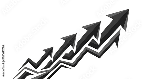 Growing upward trend arrows graphic concept design