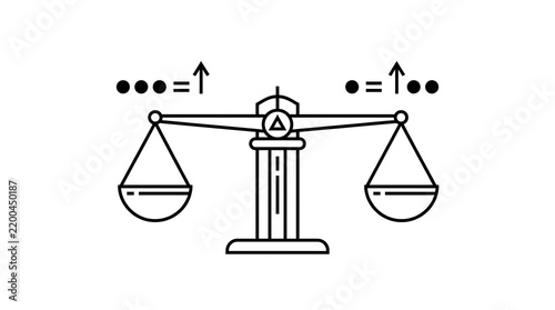 Scales of justice balance weight comparison concept icon vector