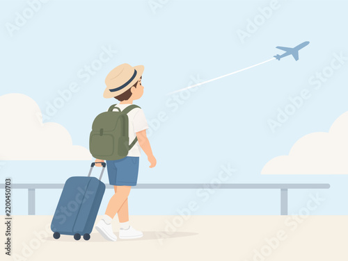 Child Traveling with Luggage