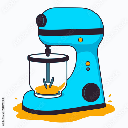 Blue Stand Mixer Illustration