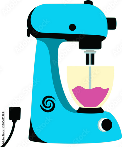 Blue Electric Stand Mixer Illustration