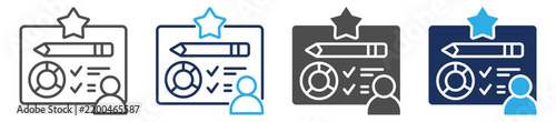 Plakat w ramie training evaluation icon set multi concept