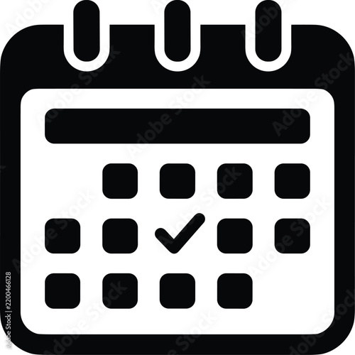 Calendar icon with a checkmark symbol