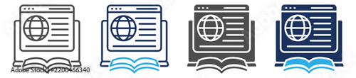 Plakat w ramie learning portal icon set multi concept