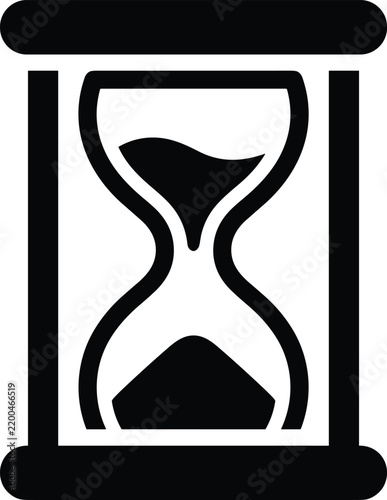 Black and white hourglass icon