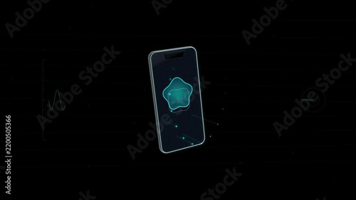 Abstract Holographic Cyber Device Telemetry Seamless Motion Loop 4K