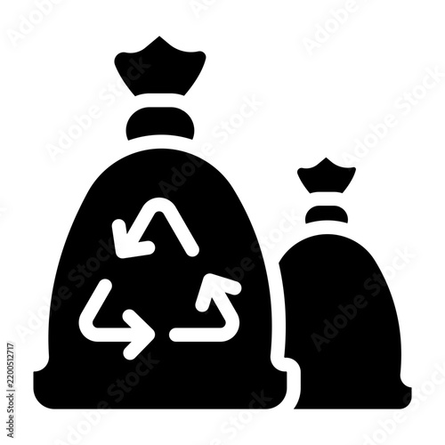 Trash Bags Vector Glyph Icon Design