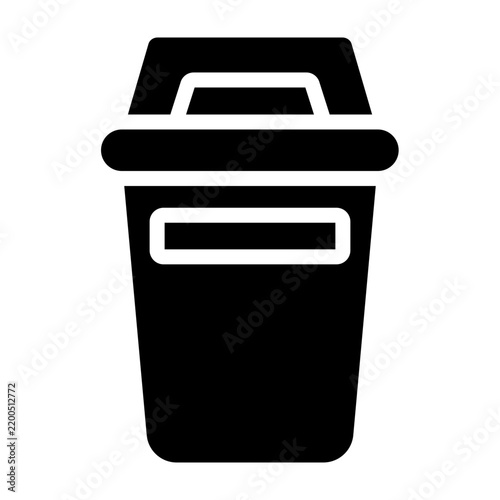 Trash Receptacle Vector Glyph Icon Design