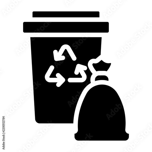 Refuse Collection Vector Glyph Icon Design