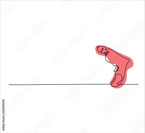 Continuous Single Line Drawing of Hand Drill, Minimalist Monoline Illustration of Manual Drilling Tool, Simple Construction Equipment Vector on White Background