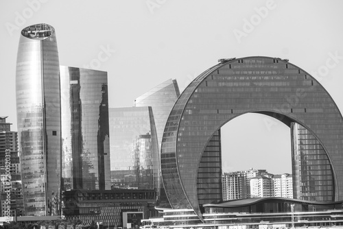 Obraz na płótnie prédios paisagem urbana moderna baku azerbaijão