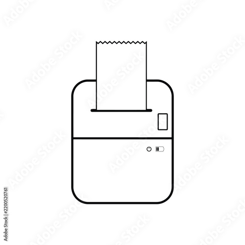 Portable receipt printer with paper output for business transactions and retail sales.