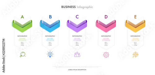 Bullet points numbers from 1 to 5 list markers card typography for presentation, banner, website, workflow layout, milestone, flowchart, process, data visualization, marketing