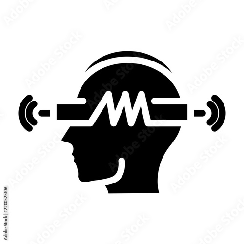 EEG Headset Vector Glyph Icon Design